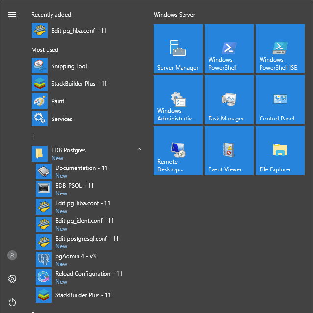 Accessing the configuration files through the Windows system menu